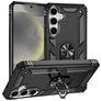 Mobigear Armor ring Samsung Galaxy S25 Hülle Hardcase Backcover Stoßfest mit Ringhalter - Schwarz