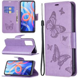 Mobigear Butterfly POCO M4 Pro 5G Hülle Klapphülle Geldbörse - Lila