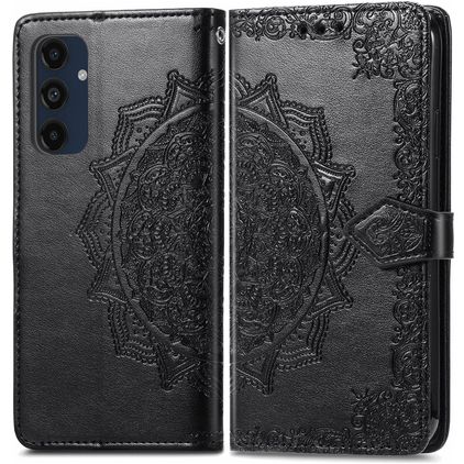 Mobigear Mandala Samsung Galaxy A16 Hülle Klapphülle Geldbörse - Schwarz