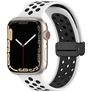 Mobigear Sport Plus Mag Silikon Apple Watch Armband Magnetverschluss - 42/41/40/38 mm - Schwarz / Weiß