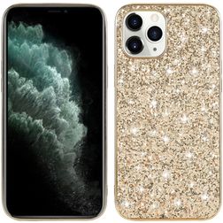 Mobigear Glitter iPhone 12 Hülle Hardcase Backcover - Gold