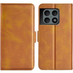 Mobigear Slim Magnet OnePlus 10 Pro Hülle Klapphülle Geldbörse - Cognac