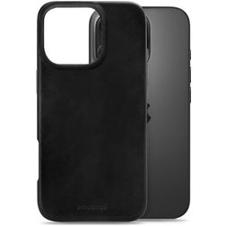 Mobilize Premium iPhone 16 Pro MagSafe Hülle Echtes Leder Backcover - Schwarz