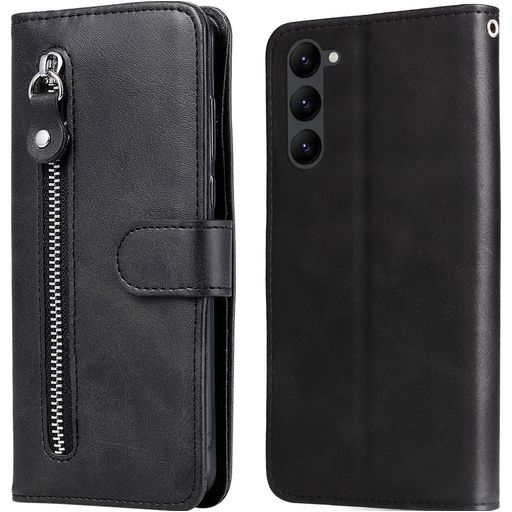 Mobigear Zipper Samsung Galaxy S23 Hülle Klapphülle Geldbörse - Schwarz