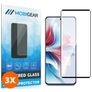 Mobigear Premium OPPO Reno 11F Panzerglas Gehärtetes Glas Displayschutz - Hüllenfreundlich - Schwarz (3er Pack)
