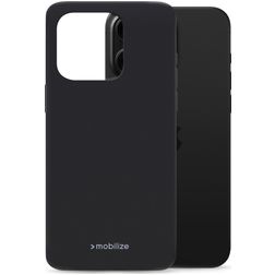 Mobilize Rubber Gelly iPhone 16 Pro Max Hülle Flexibles TPU Backcover - Schwarz