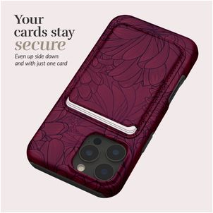 MIO Kartenetui - 3 Karten - MagSafe Kompatibel - Berry Blooms