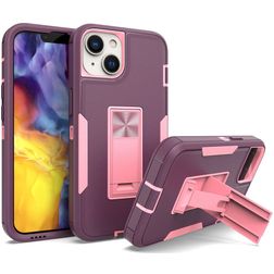 Mobigear Heavy Armor Stand iPhone 14 Plus Hülle Hardcase Backcover Stoßfest mit Ständer - Lila