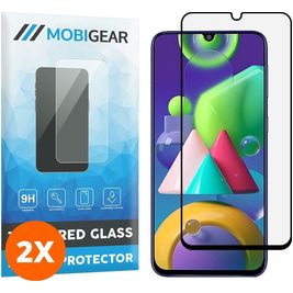 Mobigear Premium Samsung Galaxy M21 Panzerglas Gehärtetes Glas Displayschutz - Hüllenfreundlich - Schwarz (2er Pack)