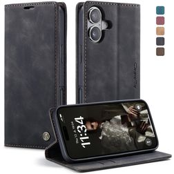 CaseMe 013 iPhone 17 Hülle Klapphülle Geldbörse - Schwarz