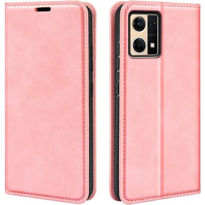 Mobigear Retro Slim OPPO Reno 7 4G Hülle Klapphülle Geldbörse - Pink