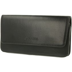 Valenta Arezzo Echtes Leder Gürteltasche (max 14,5 cm x 7,8 cm) - Gürtelclip - Holster - Schwarz