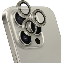 Mobiparts Camera Lens iPhone 15 Pro Aluminum Kameralinsen Schutz - Hüllenfreundlich - Silber
