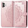 Mobigear Mandala Nothing Phone (2) Hülle Klapphülle Geldbörse - Roségold