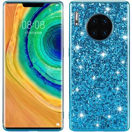 Mobigear Glitter Huawei Mate 30 Pro Hülle Hardcase Backcover - Blau
