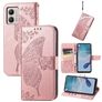 Mobigear Butterfly Motorola Moto E13 Hülle Klapphülle Geldbörse - Roségold