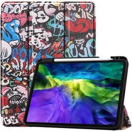 Mobigear Tri-Fold Gel iPad Pro 11 Zoll (2020) Hülle TPU,Kunstleder Klapphülle + Stifthalter - Graffiti