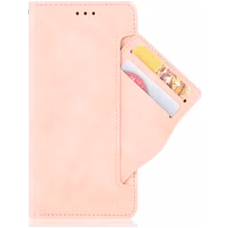 Mobigear Slide Wallet Motorola One Hyper Hülle Klapphülle Geldbörse - Pink