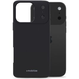 Mobilize Rubber Gelly iPhone 17 Pro Hülle Flexibles TPU Backcover - Schwarz