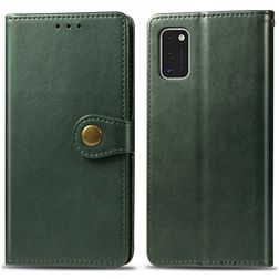 Mobigear Snap Button Samsung Galaxy A41 Hülle Klapphülle Geldbörse - Grün