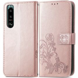 Mobigear clover Sony Xperia 5 IV Hülle Klapphülle Geldbörse - Roségold