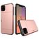 Mobigear Card iPhone 11 Hülle Hardcase Backcover Stoßfest mit Kartenhalter - Roségold