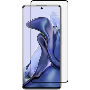 Mobigear Premium Xiaomi 11T Panzerglas Gehärtetes Glas Displayschutz - Hüllenfreundlich - Schwarz