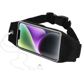 Mobiparts Comfort Fit Belt Handyhalterung Joggen iPhone 14 Plus Sporthülle Neopren Gürtel - Schwarz