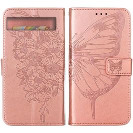 Mobigear Butterfly Google Pixel 7a Hülle Klapphülle Geldbörse - Roségold