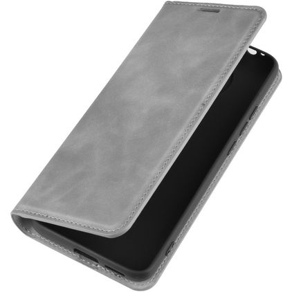 Mobigear Retro Slim POCO F2 Pro Hülle Klapphülle Geldbörse - Grau