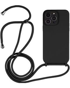 Mobigear Lanyard iPhone 14 Pro Silikon Handykette - Schwarz