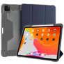 Mutural Tri-Fold Tough iPad Pro 12.9 Zoll (2022) Hülle Klapphülle + Stifthalter - Schwarz / Marineblau
