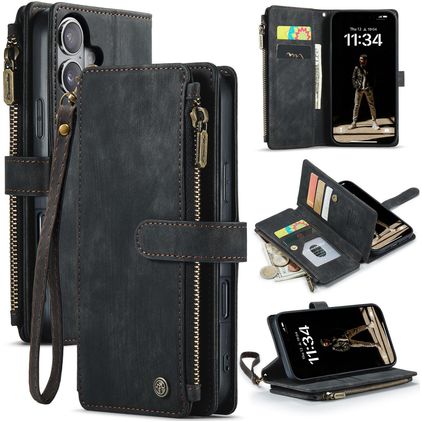 CaseMe C30 iPhone 17 Klapphülle Portemonnaie - Schwarz