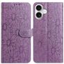 Mobigear Flowers iPhone 17 Hülle Klapphülle Geldbörse - Lila