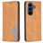 Mobigear Rhombus Slim Samsung Galaxy S26 FE Hülle Klapphülle - Cognac