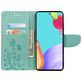 Mobigear Flowers Samsung Galaxy A53 Hülle Klapphülle Geldbörse - Türkis