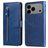 Mobigear Zipper iPhone 17 Pro Max Hülle Klapphülle Geldbörse - Blau
