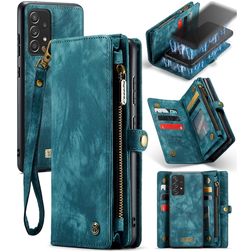 Caseme 008 Samsung Galaxy A52 Hülle Abnehmbare 2in1 Klapphülle Geldbörse - Blau
