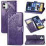 Mobigear Butterfly iPhone 12 Pro Hülle Klapphülle Geldbörse - Lila