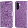 Mobigear Sunflower Samsung Galaxy A37 Hülle Klapphülle Geldbörse - Lila