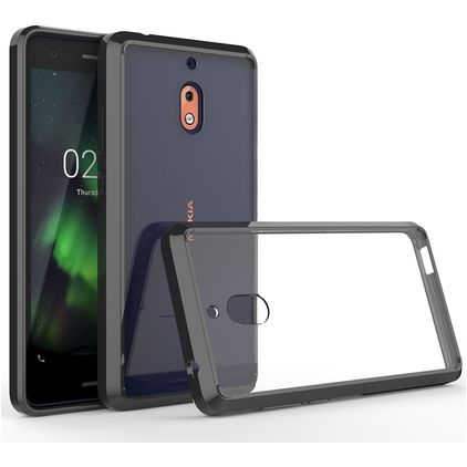 Mobigear Crystal Nokia 2.1 Hülle Hardcase Backcover - Transparent / Schwarz