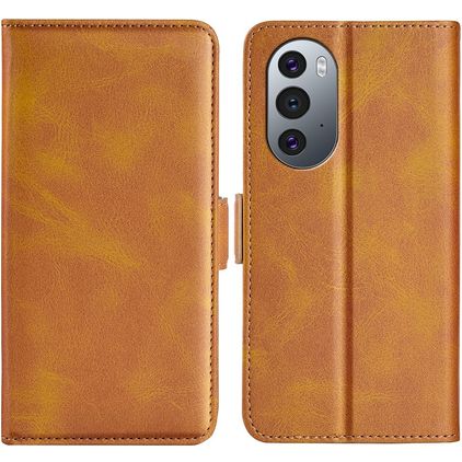 Mobigear Slim Magnet Motorola Edge X30 Hülle Klapphülle Geldbörse - Cognac