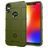 Mobigear Rugged Shield Motorola One Power Hülle Flexibles TPU Backcover Stoßfest - Grün