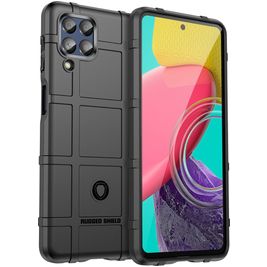 Mobigear Rugged Shield Samsung Galaxy M53 Hülle Flexibles TPU Backcover Stoßfest - Schwarz