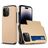 Mobigear Card iPhone 15 Pro Max Hülle Hardcase Backcover Stoßfest mit Kartenhalter - Gold