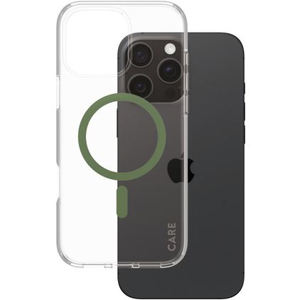 CARE by PanzerGlass Urban Combat iPhone 16 Pro Max MagSafe Hardcase Backcover - Transparent / Grün