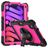 Mobigear SureGrip Xtreme iPad Mini 7 (2024) Hülle Kunststoff,Silikon Backcover + Stifthalter + Schulterträger + Ständer - Schwarz / Pink