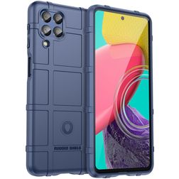 Mobigear Rugged Shield Samsung Galaxy M53 Hülle Flexibles TPU Backcover Stoßfest - Blau