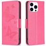 Mobigear Butterfly iPhone 16 Pro Hülle Klapphülle Geldbörse - Rot