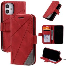 Mobigear Rhombus iPhone 12 Mini Klapphülle Portemonnaie - Rot